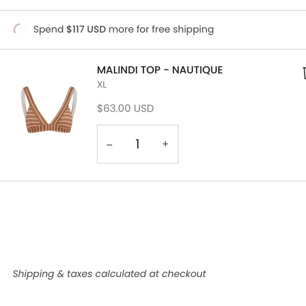 Somerfield Swim New Malindi Bikini Top Size XL Nautique Brown White Stripes - Picture 14 of 14